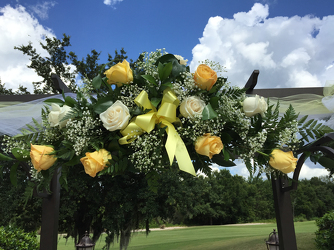 Yellow Rose Gazebo Arrangement Flower Power, Florist Davenport FL